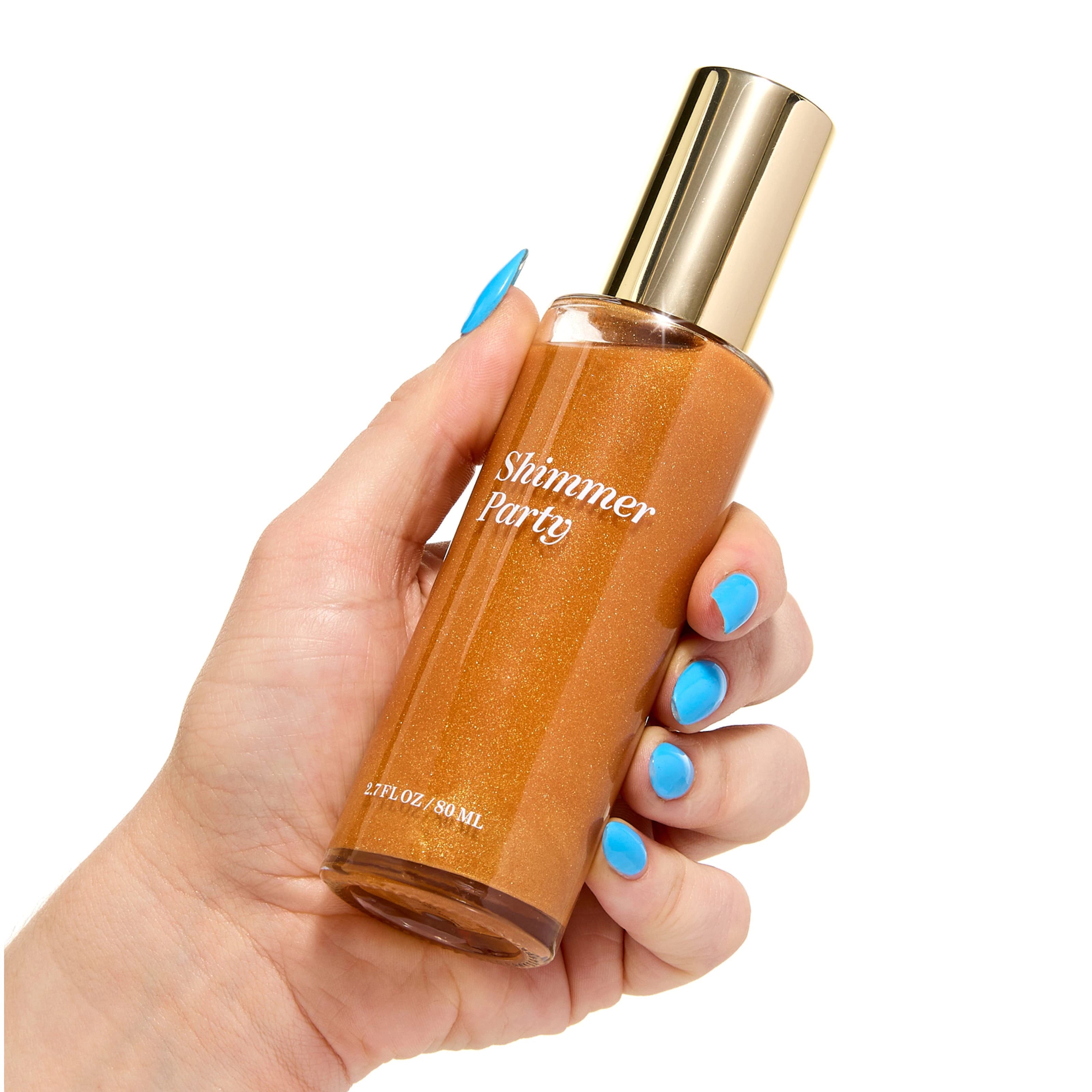 Private Label Custom Highlighter Makeup Liquid Glitter Shimmer Bronze Dry Oil Body Shimmer Oil