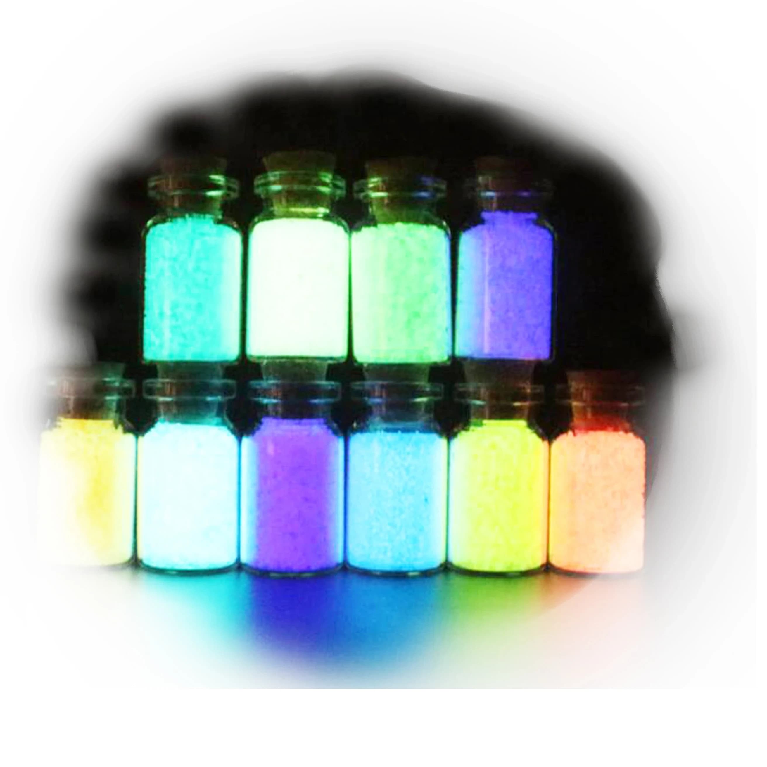 Glitter Supplier Customizes Strontium Aluminate Yellow-green Photoluminescent Pigment Glow Powder For Luminous Cotillon Glow In The Dark Necklace Formulation