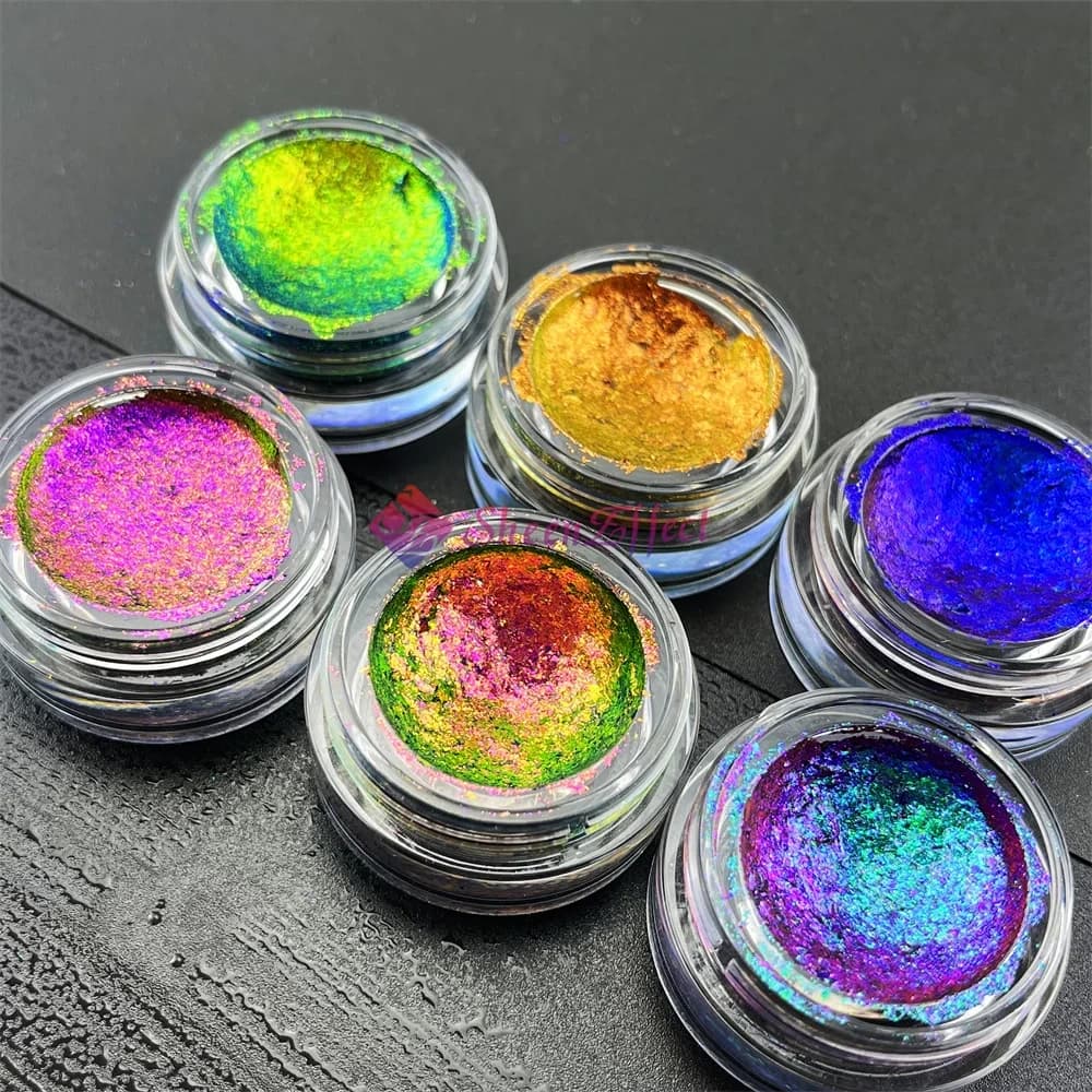 Glitter Supplier Customizes Manutactory Highly Pigmented Gel Eye Shadow Duochrome Eyeshadow Gel Multichrome Flakes Eyeshadow Formulation
