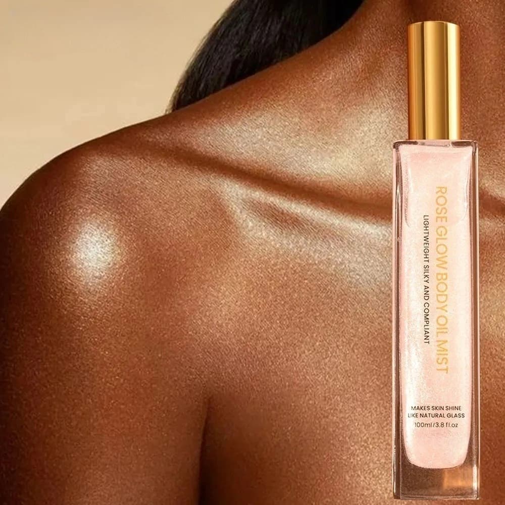 Mlm Custom Makeup High Quality Liquid Gold Glow Body Shimmering Highlighter Oil Waterproof Body Shimmer Setting Spray