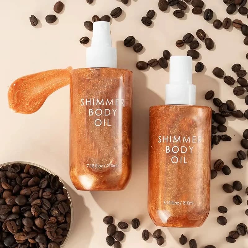 Mlm Private Logo Body Mist Custom Logo 210ml Luxury Shimmer Body Oil Spray Nozzle Body Shimmer Oil Flavor & Fragrance