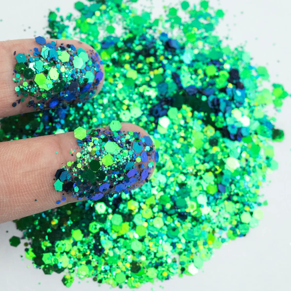 Iridescent Opal Sheen PET Glitter Flakes AST-0543 Raw Bulk Formulation