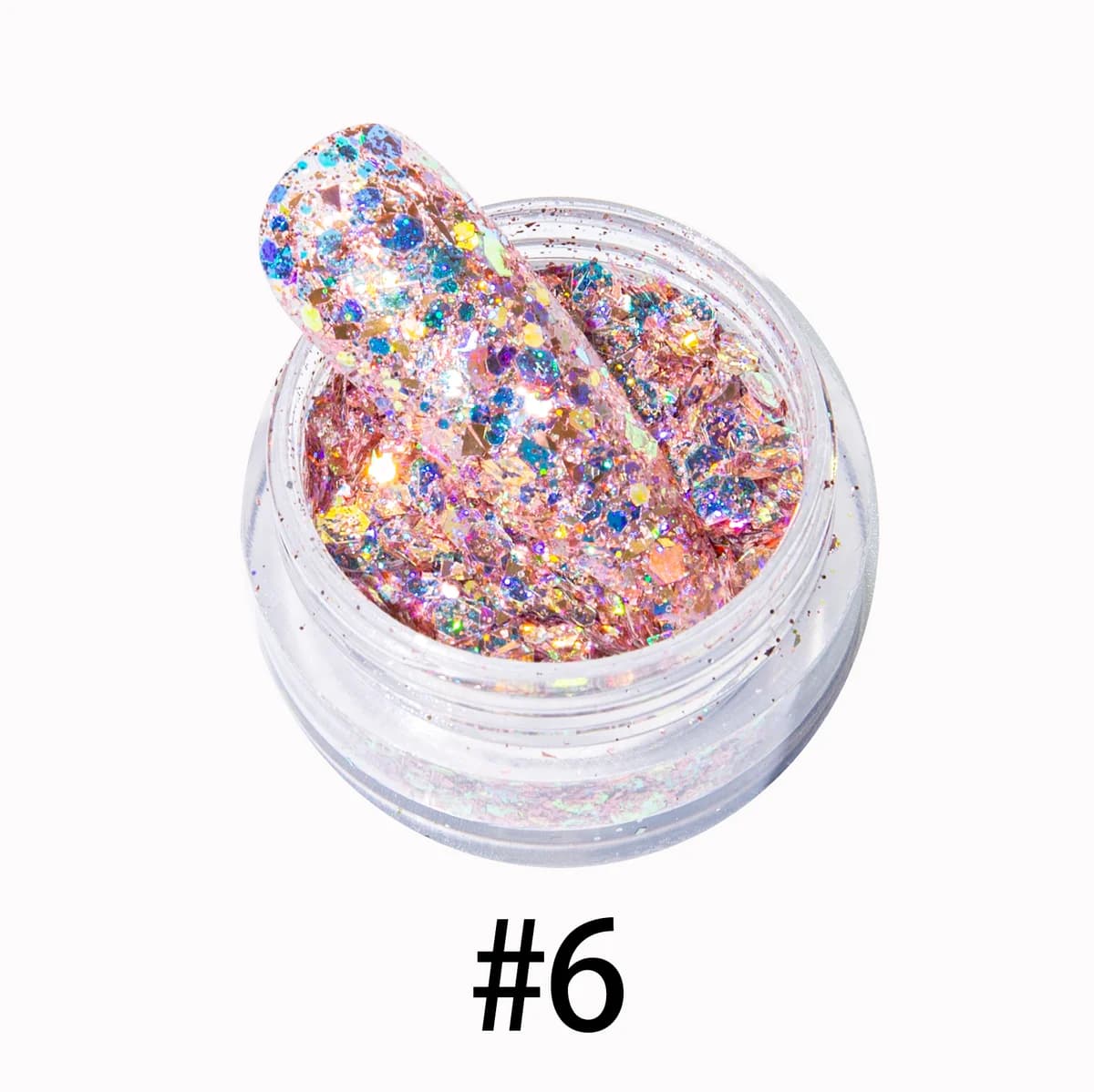 Specular Metallic Mirror PET Glitter Flakes AST-2644 Raw Bulk Formulation
