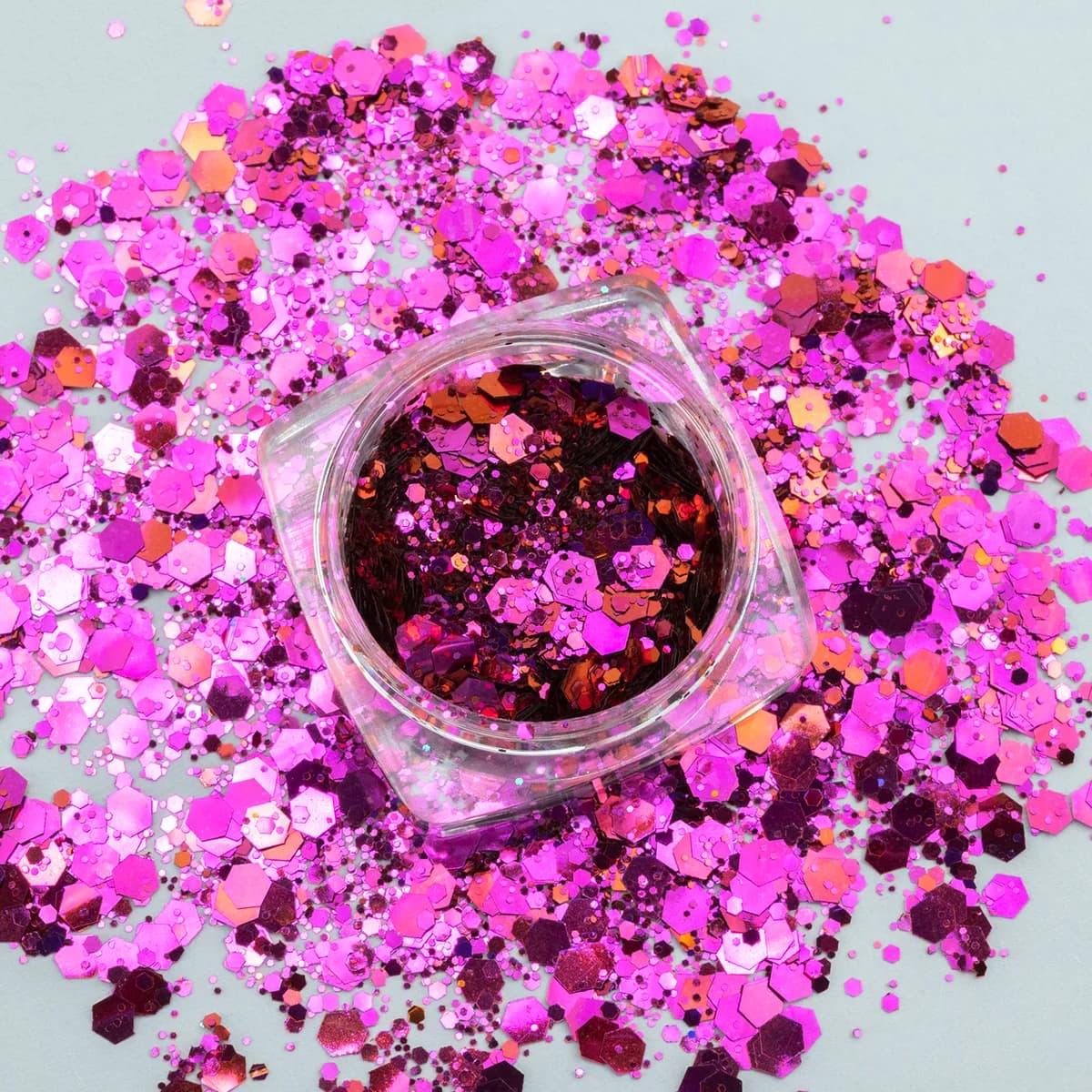 Specular Metallic Mirror PET Glitter Flakes AST-2660 Raw Bulk Formulation
