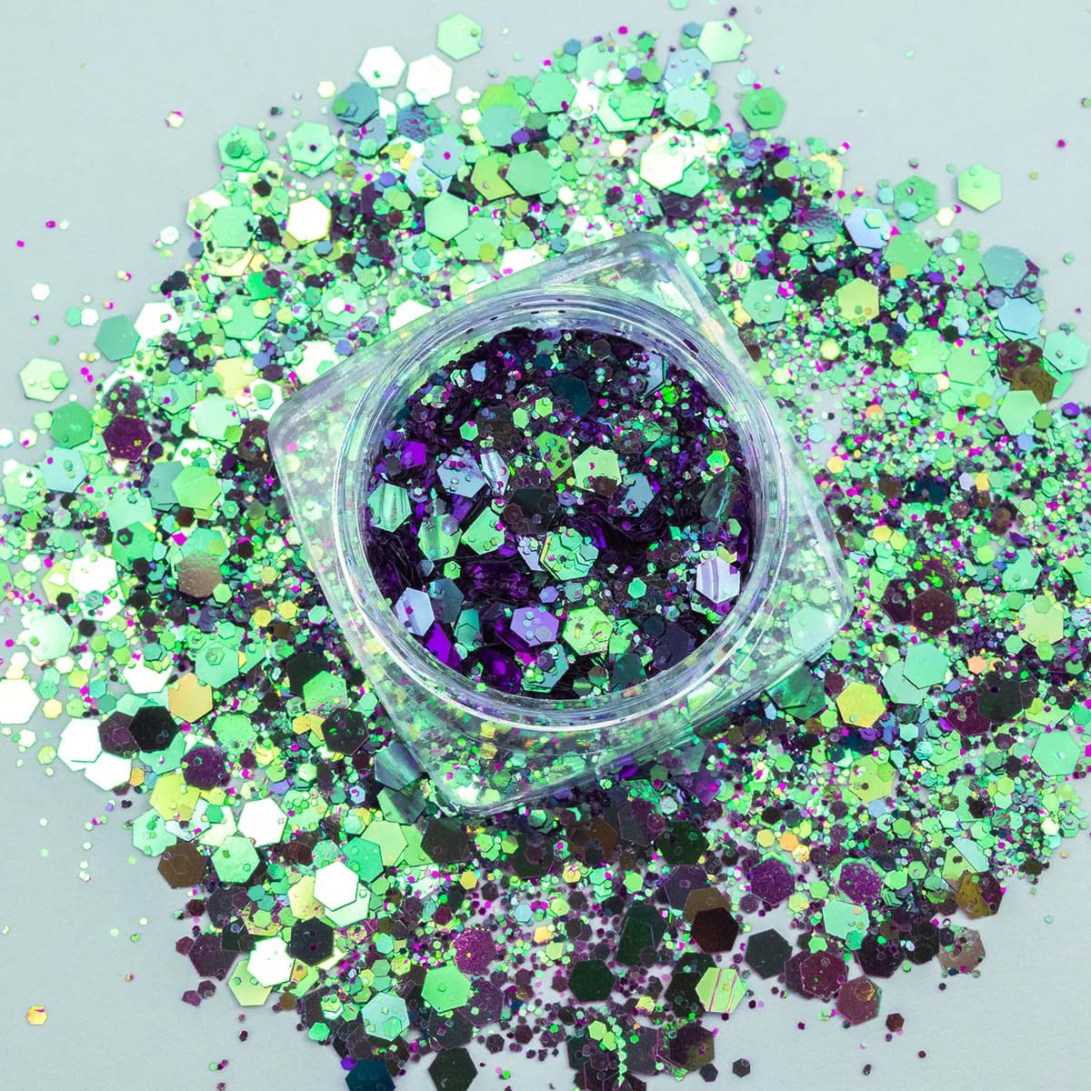 Iridescent Opal Sheen PET Glitter Flakes AST-0576 Raw Bulk Formulation