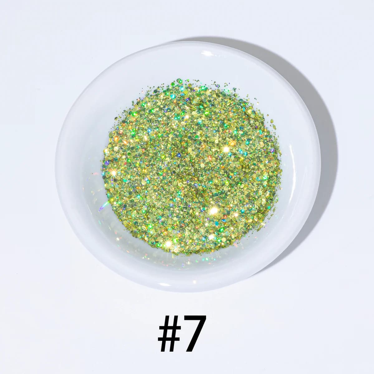 Specular Metallic Mirror PET Glitter Flakes AST-2668 Raw Bulk Formulation