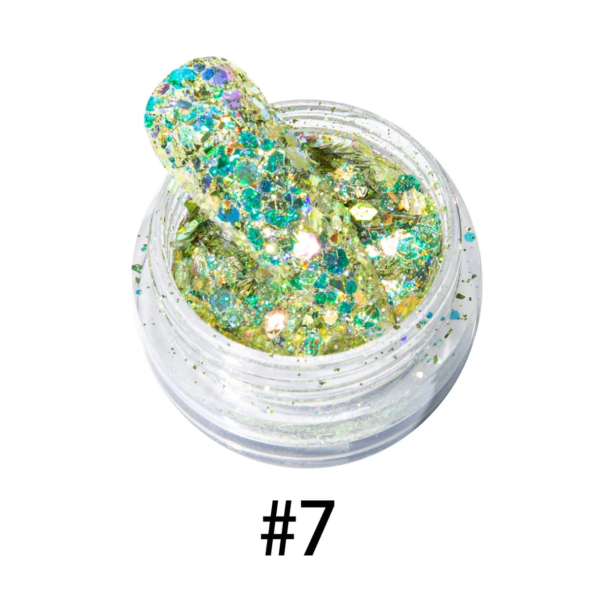 Specular Metallic Mirror PET Glitter Flakes AST-2672 Raw Bulk Formulation