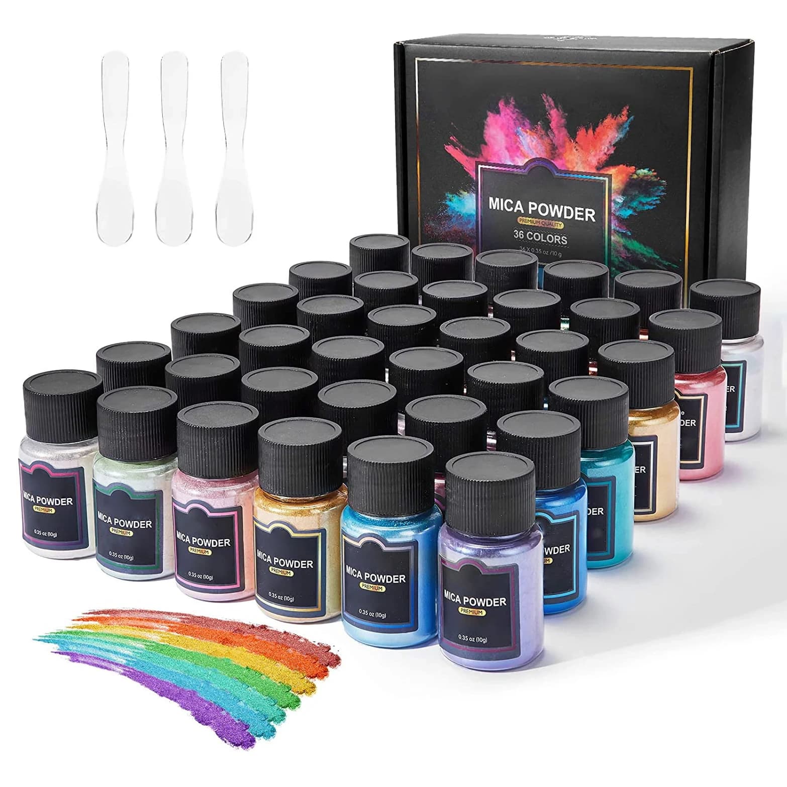 Glitter Supplier Customizes Wholesale 24 Colors Mica Powder Pigment Set Natural Cosmetic Grade Diy Loose Eye Glitter Pigment Formulation