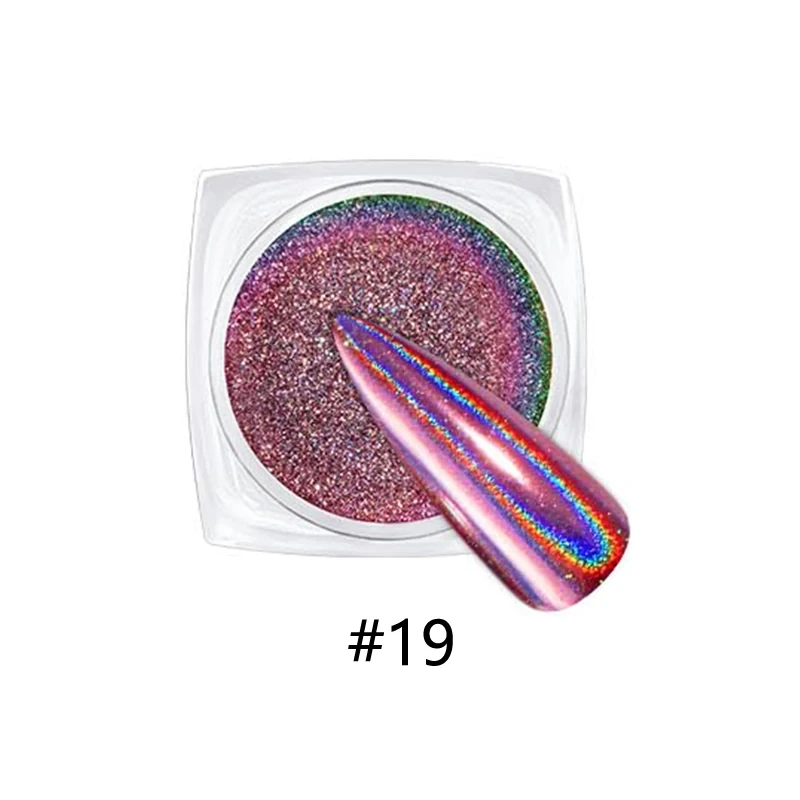 MLM Glitter Supplier Customizes Chrome Nail Powder Mirror Effect Holographic Aurora Iridescent Pearlescent Manicure Nail Art Decoration Glitter,20 Colors